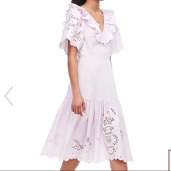 Sold Rebecca Taylor Lilac Flare Cotton Midi Dress - Picture 2 of 8